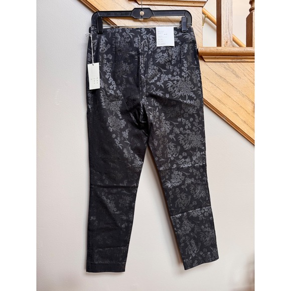 NWT A New Day Skinny Ankle Pants Black Floral Jacquard 6R Dark Romantic Holiday - Picture 2 of 9